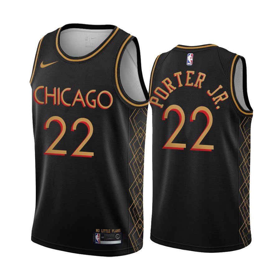 Men Chicago Bulls #22 otto porter-jr black motor city edition no little plans 2020 nba jersey->chicago bulls->NBA Jersey